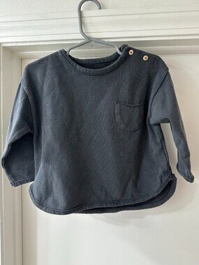 Play Up Charcoal Grey Organic Cotton Relaxed Fit Top, Size 18 Months, NWT